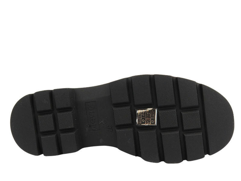 Skórzane półbuty damskie sznurowane - Inblu IC-32, czarne