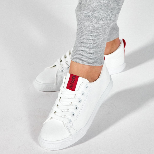 Trampki damskie niskie - Big Star DD274685 101, białe