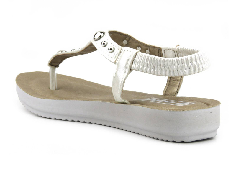 Sandały - japonki damskie z gumką - INBLU BM-60, białe