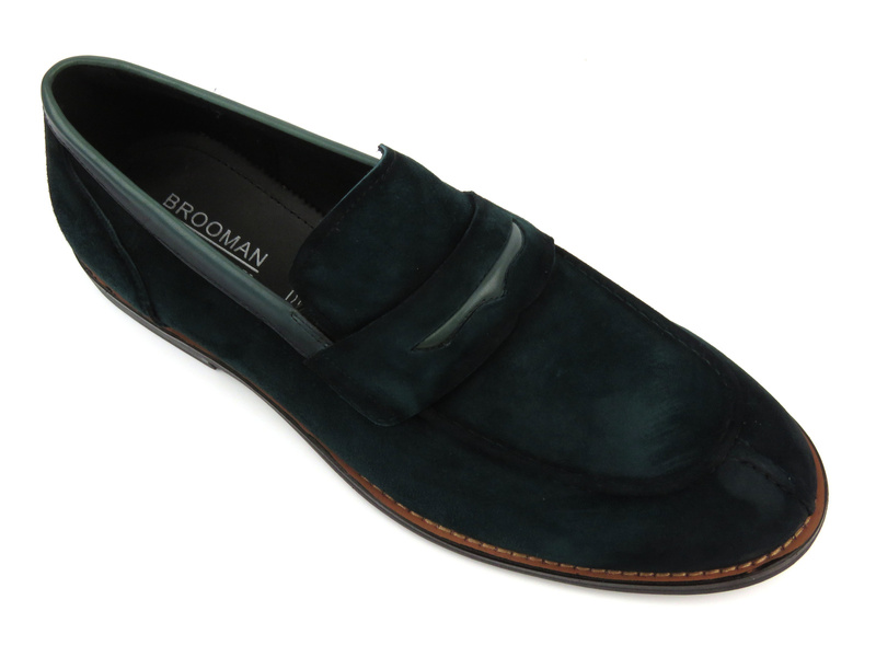 Wysokogatunkowe mokasyny męskie Brooman B463-G21-WX17, zielone