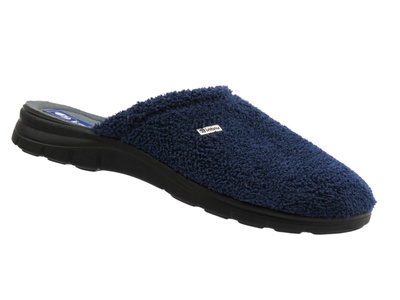 Kapcie męskie z miękkiego materiału niebieskie Inblu Oporto