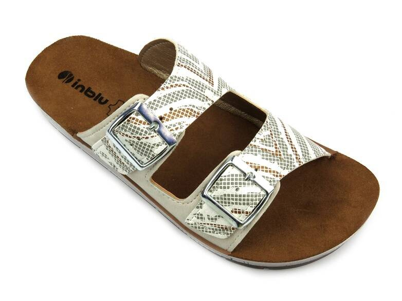 Klapki damskie z klamrami - INBLU CP-45, beżowe