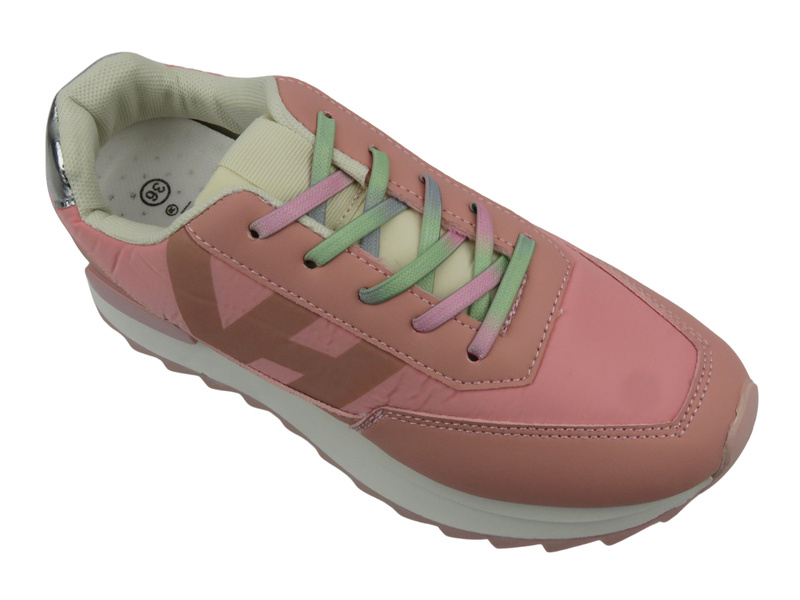 Sneakersy damskie na platformie - Potocki 24-16311, różowe