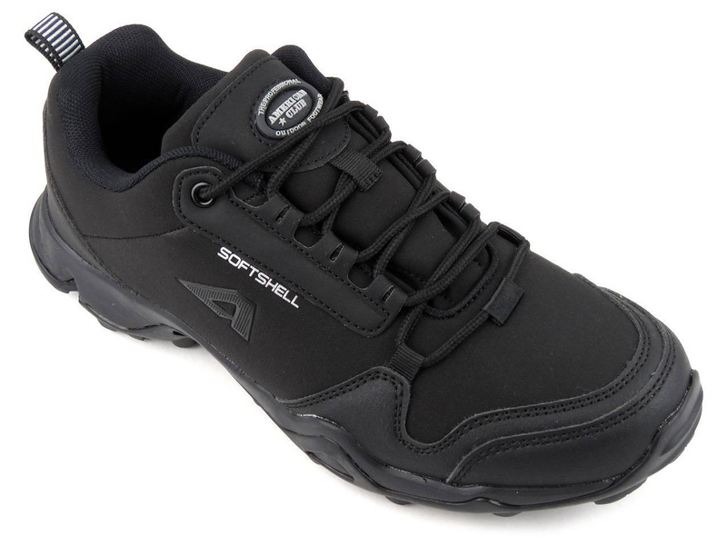 Trekkingi męskie z tkaniną Soft Shell - AMERICAN CLUB WT09/21(22), czarne