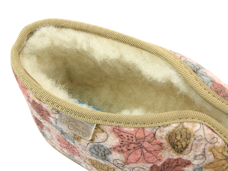 Kapcie ortopedyczne, Dr Orto Befado -031D038 Beżowe, bardzo ciepłe i komfortowe