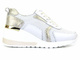 Skórzane snekersy damskie sportowe na koturnie - Artiker 50C1285, białe