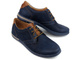 Skórzane półbuty męskie codzienne - RIKO 927, granatowe