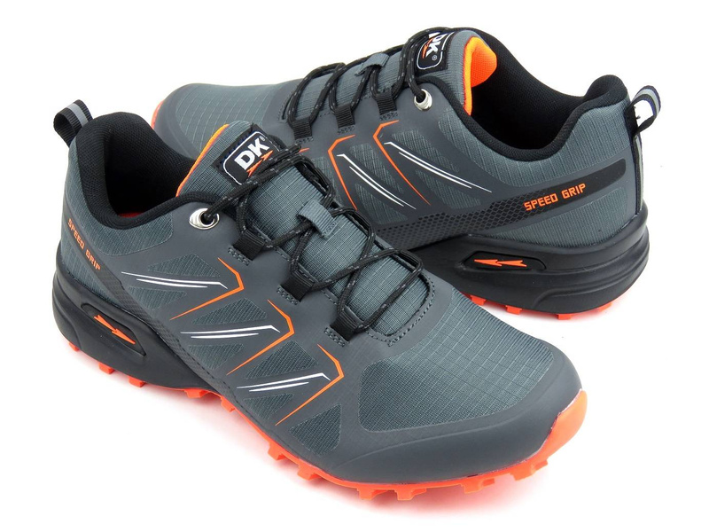 Buty męskie sportowe, adidasy do biegania - DK Speed Grip VB16763, szaro-pomarańczowe