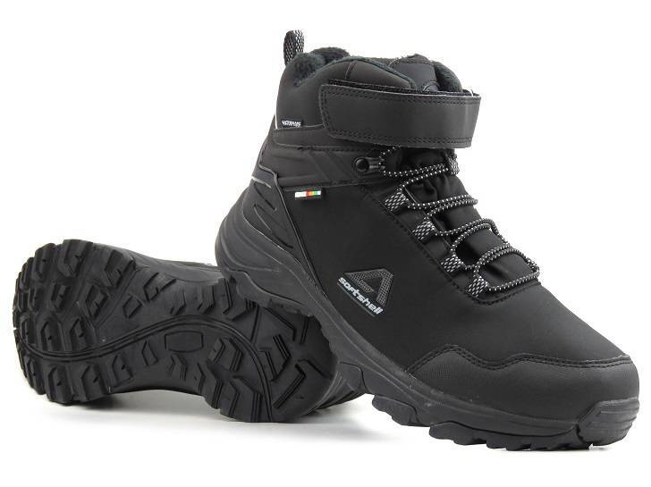 Śniegowce, trekkingi męskie z softshell i membraną - AMERICAN CLUB HL69/22, czarne