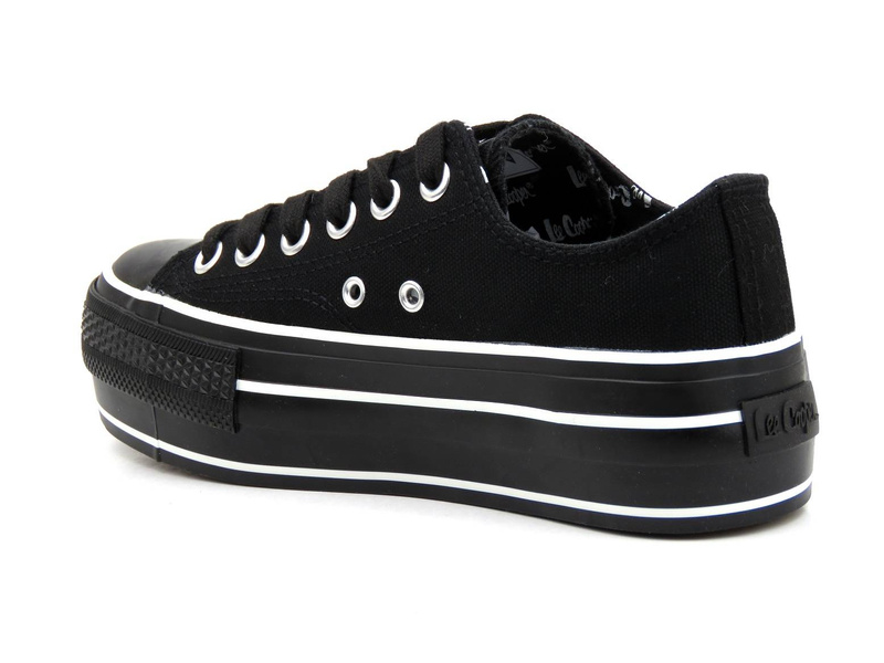 Trampki damskie na platformie - LEE COOPER 22-31-0843L, czarne