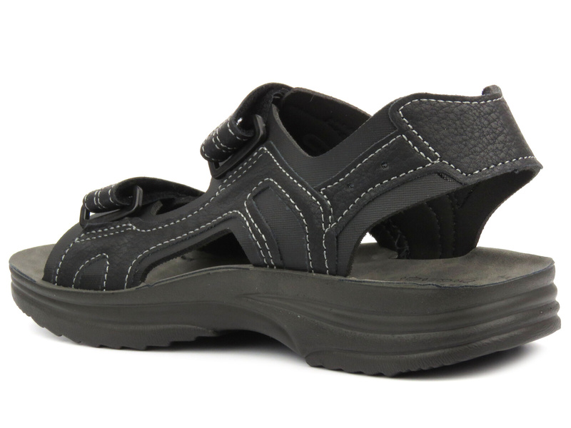 Sandały męskie ze skóry ekologicznej - INBLU RY-29, czarne