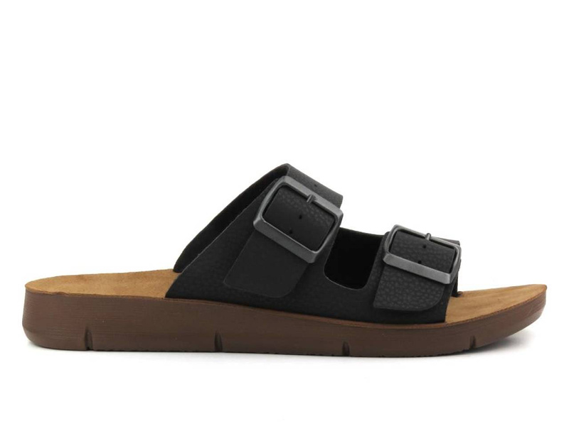 Klasyczne klapki męskie na dwie klamry - INBLU CM-28, czarne