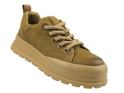 Męskie skórzane sneakersy John Doubare 86003, beżowe