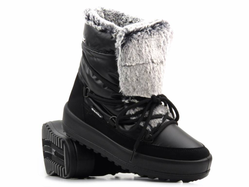 Ciepłe śniegowce, eskimoski damskie -Manitu 990091, czarne