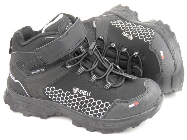 Śniegowce dziecięce z softshell i tripletex - AMERICAN CLUB HL 25/22, czarne