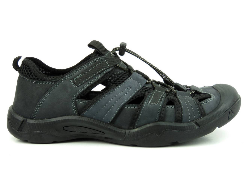 Przewiewne półbuty męskie codzienne - AMERICAN CLUB CY11/21, ciemnoszare