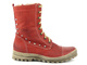 Skórzane, ciepłe trapery damskie z ćwiekami - HELIOS KOMFORT 625, czerwone