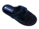 Miękkie, futerkowe kapcie damskie z serduszkiem - INBLU LB-90, granatowe