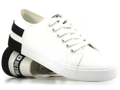 Trampki damskie przed kostkę - BIG STAR LL274039, białe