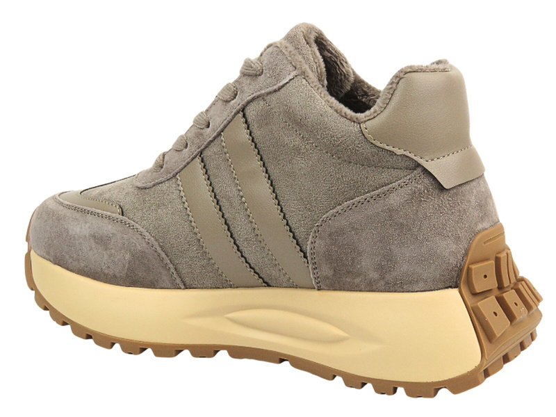Sneakersy Damskie Sokolski Z24-276 Ciemnobeżowe Sznurowane
