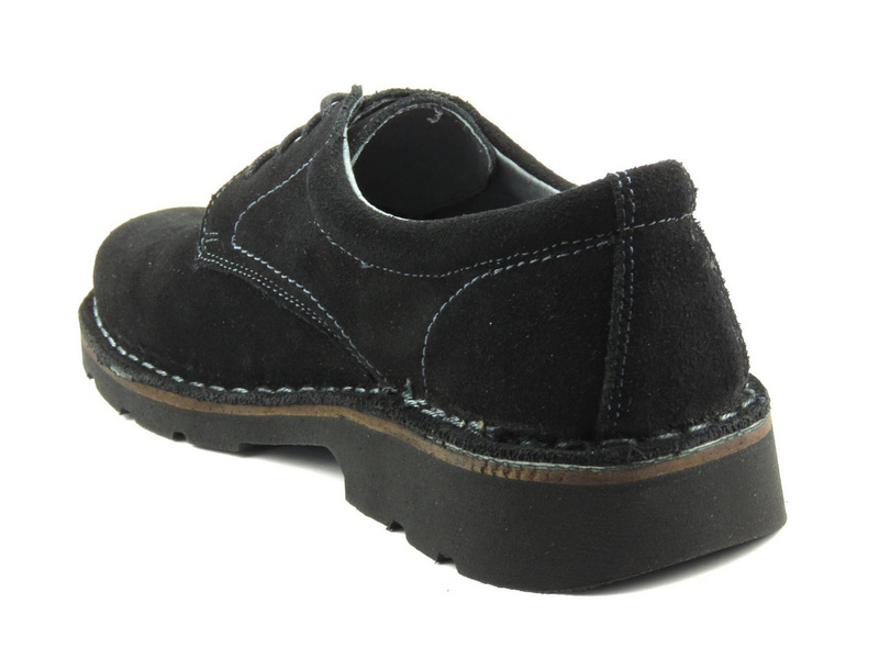 Skórzane półbuty męskie HELIOS Komfort 808, czarne