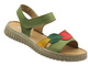 Skórzane sandały damskie na rzep zielone Helios Komfort 151