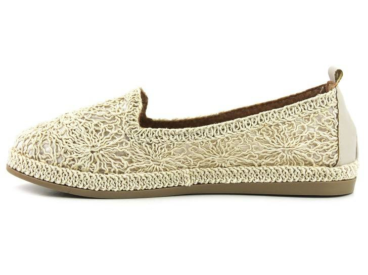 Ażurowe półbuty, lordsy damskie - Navy Dot 23-75004BG, beżowe