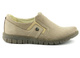 Skórzane półbuty damskie slip on - Helios Komfort 329, beżowe
