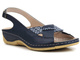 Sandały damskie z miękką wkładką -  Agxbut 590, granatowe