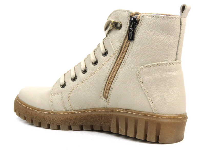 Trapery damskie ocieplane wełną - HELIOS Komfort 577, ecru