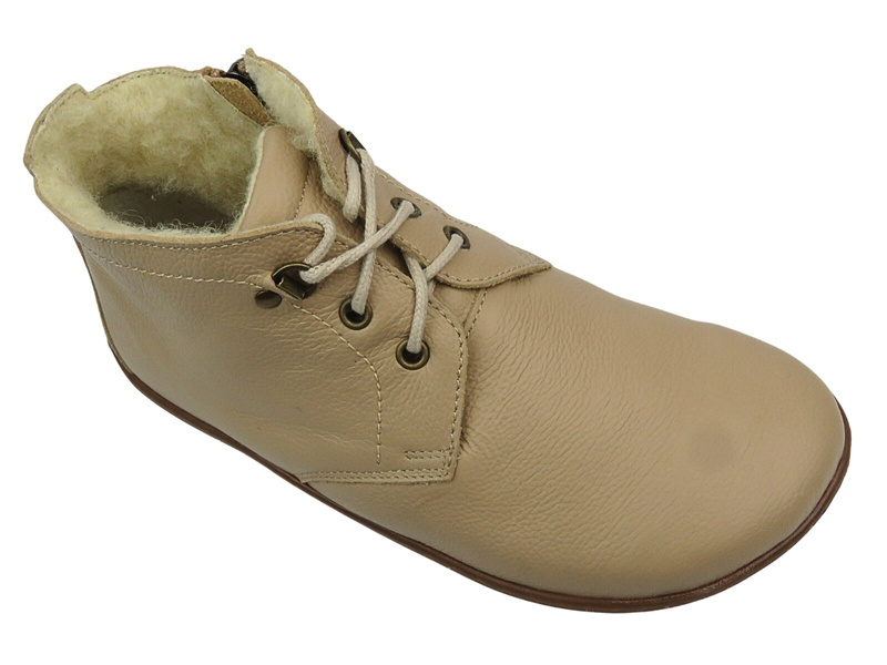 Barefoot botki minimalistyczne damskie jasnobeżowe Helios Komfort 501P
