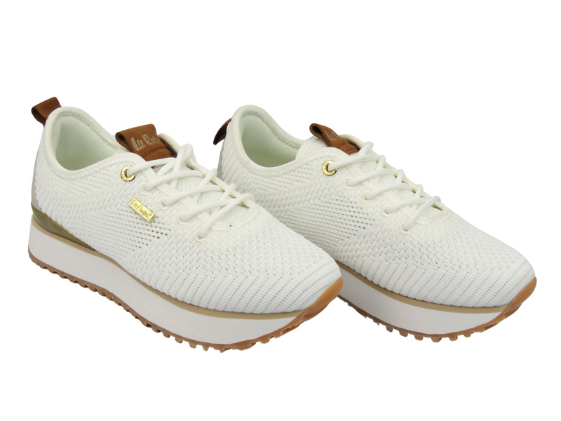 Sportowe półbuty, sneakersy damskie - Lee Cooper 25-03-3356L, białe