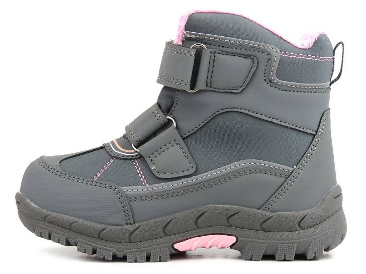 Śniegowce dziecięce na rzepy - AMERICAN CLUB Softshell HL 39/22, szare