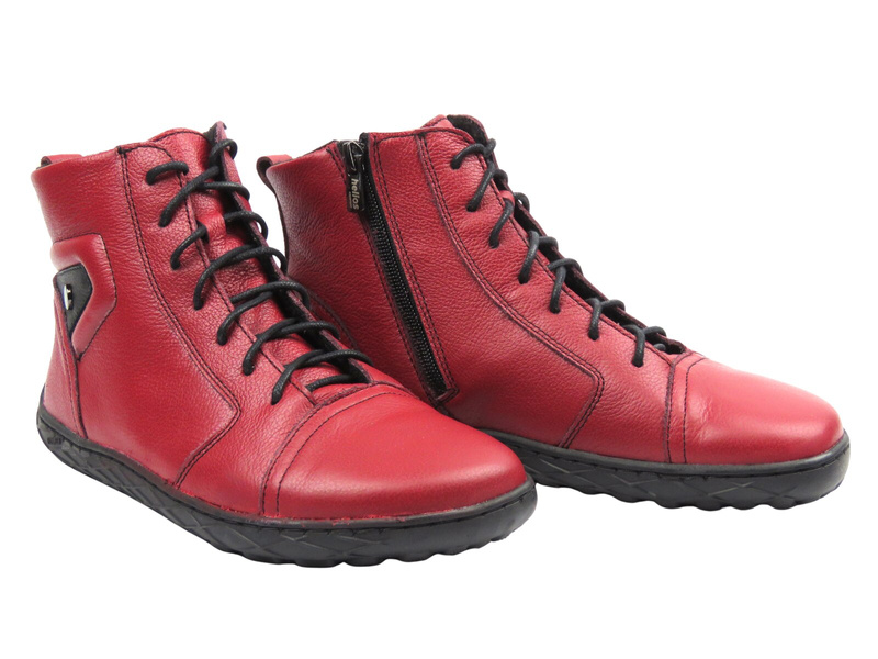 Wygodne botki damskie HELIOS 706, czerwone