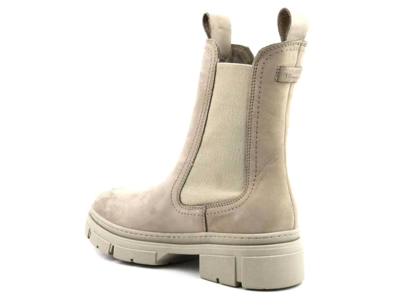 Botki damskie, workery na grubej podeszwie Tamaris 1-25901-41, beżowe