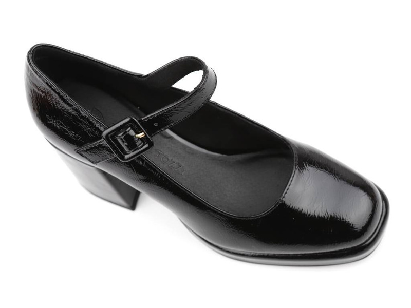 Czółenka, półbuty damskie na obcasie - Marco Tozzi 2-24405-41, czarne