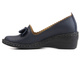Czółenka, półbuty damskie na koturnie - MANITU 840029-05, granatowe