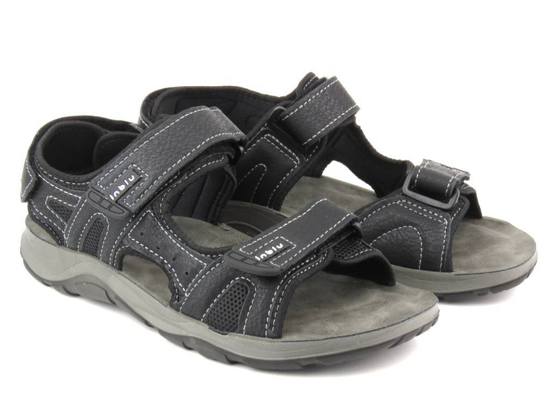 Wygodne, klasyczne sandały męskie - INBLU TO-06, czarne