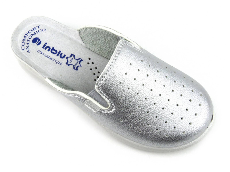 Klapki damskie sanitarne Inblu 50-34, srebrne