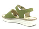 Skórzane sandały damskie ze skrzyżowanymi paskami - HELIOS Komfort 123, zielone