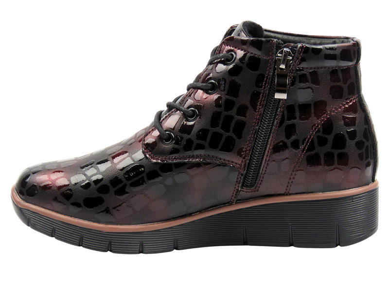 Ocieplane botki damskie - Cambell 25-40317, bordowe