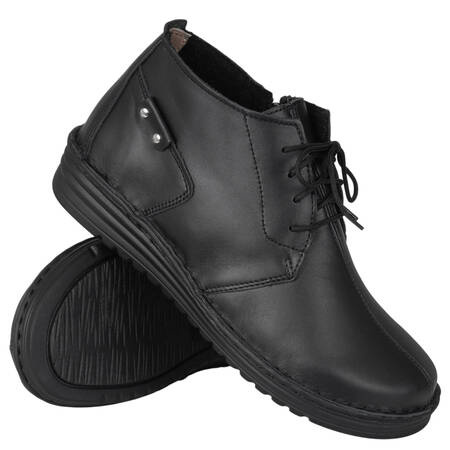 Botki damskie polskiego producenta - Syrena 072/m, czarne