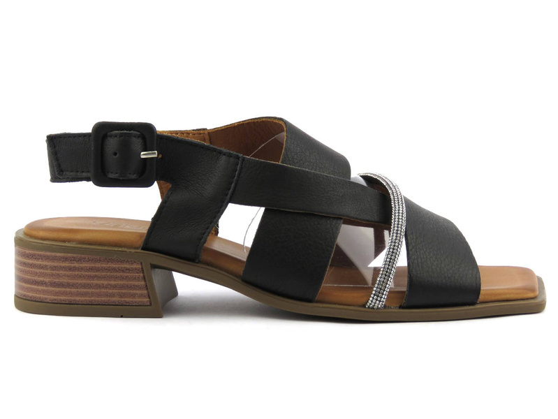 Sandały damskie z kwadratowym noskiem - VENEZIA 039892176, czarne