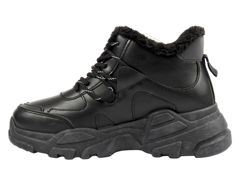 Stylowe sneakersy damskie ocieplane News 21BT26-4356, czarne