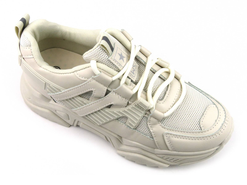 Sneakersy, buty sportowe damskie NEWS 22SP35-4620, beżowe