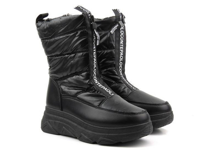 Ciepłe, wysokie śniegowce damskie - Potocki 16064, czarne