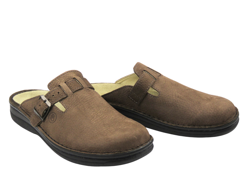 Skórzane klapki męskie brązowe Berkemann 05708-437