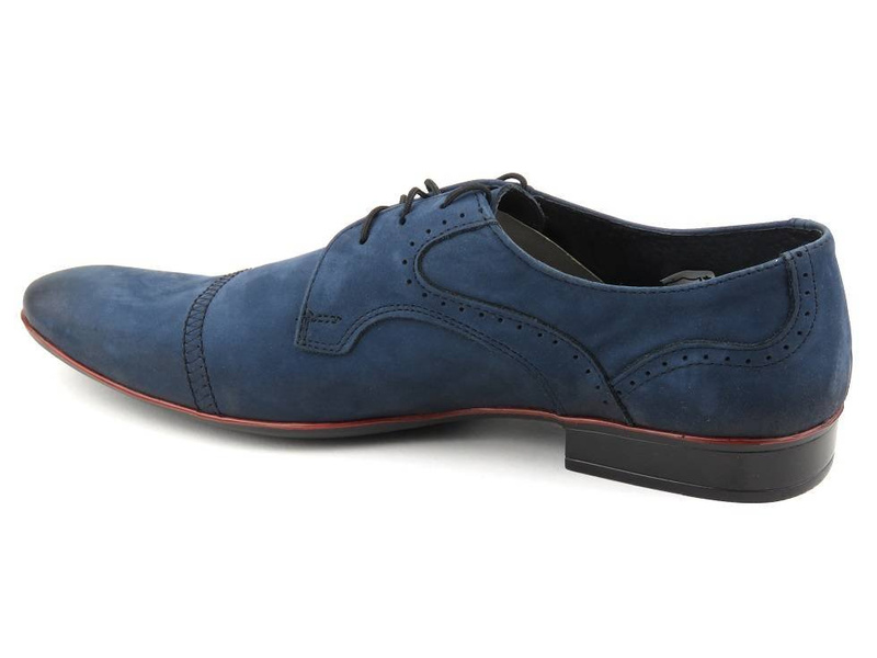 Granatowe brogsy męskie Moskała 484