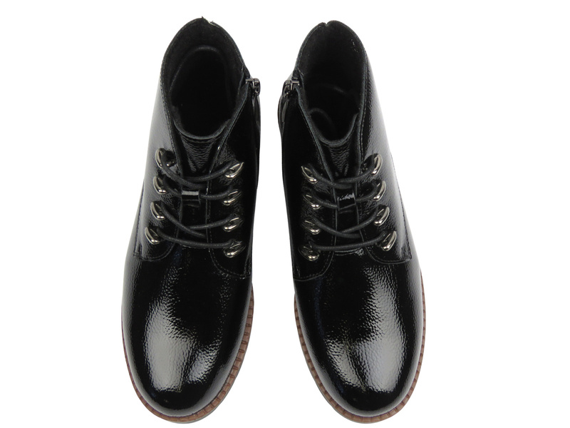 Ocieplane botki damskie - Potocki 25-19360, czarne