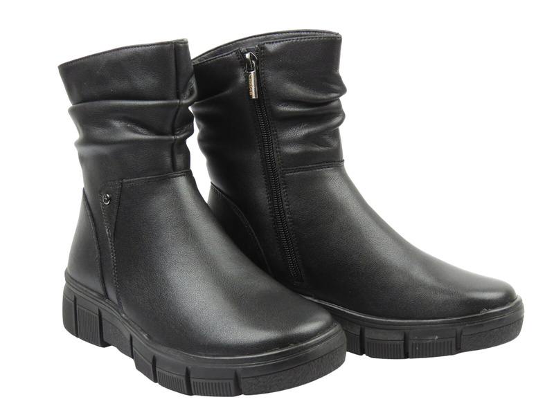 Klasyczne, ocieplane botki damskie Cambell 25-19304, czarne